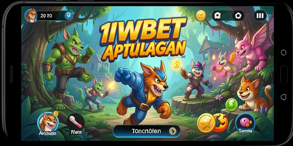 Antarmuka menarik dengan karakter dan level dalam 11WBET.