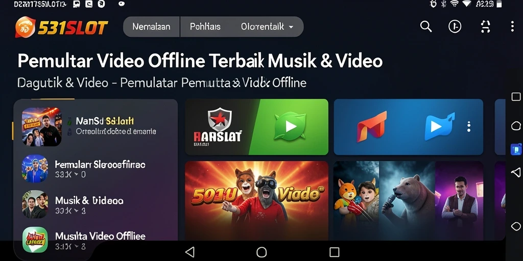 Antarmuka 531SLOT yang sederhana dan fungsional saat memutar video offline.