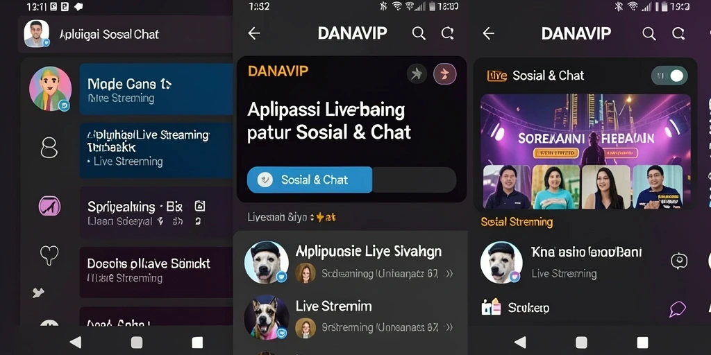 Tampilan antarmuka DANAVIP yang menarik saat Live Streaming.