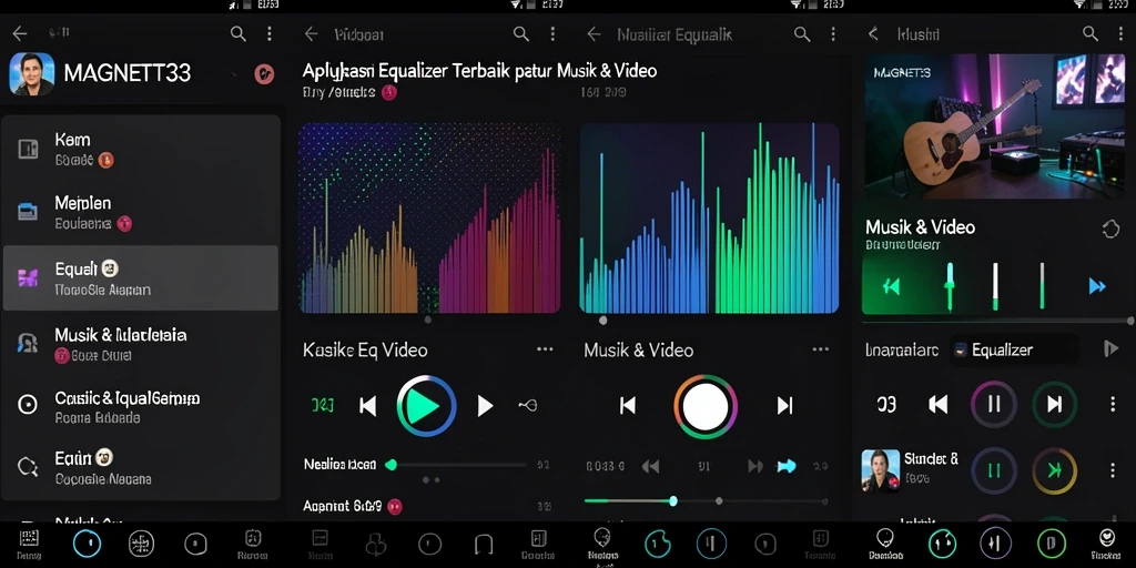 Antarmuka MAGNET33 dengan pengaturan Equalizer yang menarik.