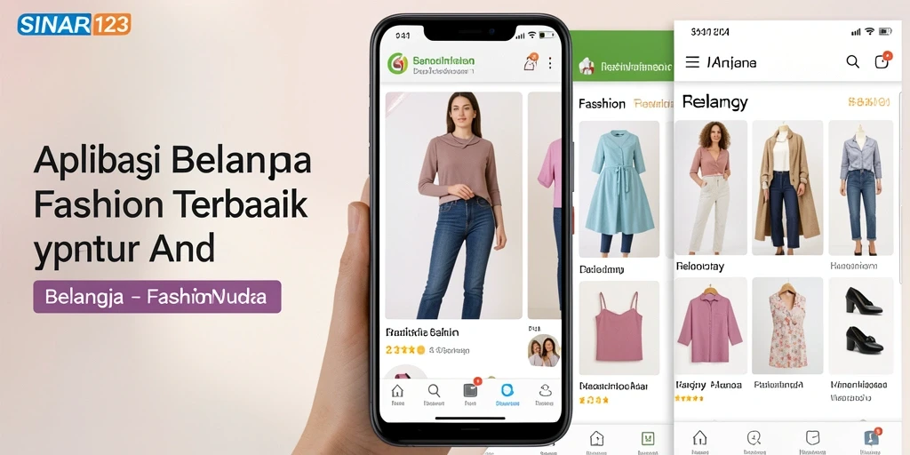 Antarmuka aplikasi Fashion SINAR123 yang modern dan menarik.