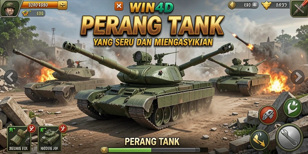 Tampilan antarmuka intuitif dalam game Perang Tank WIN4D.